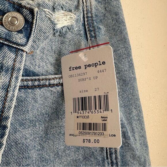 NWT free people jean wrap skirt ob1136297 size 27 - Picture 6 of 8